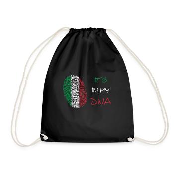 Italy Dna flag of italy Italien - Turnbeutel - Schwarz - Vorne
