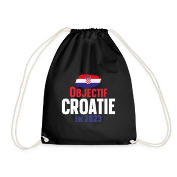 Croatie 2023 Croate Europe Cadeau Pays Humour - Sac de sport léger - noir - Devant