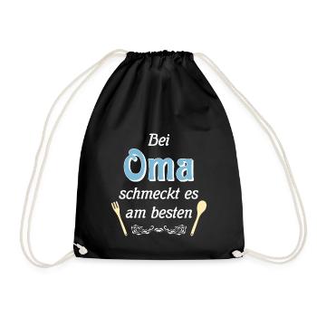 Oma kocht super - Oma die beste Köchin - Turnbeutel - Schwarz - Vorne