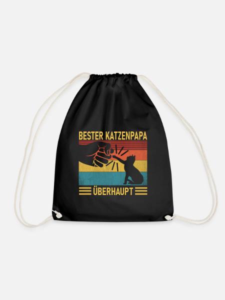 Katzenpapa Katzenvater Katzen Männer Geschenk - Turnbeutel - Schwarz