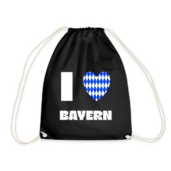 Bayern Grantler Gaudi I love bayern. - Drawstring Bag - black - Front