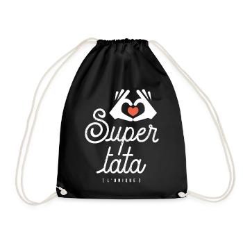SUPER TATA cadeau noël anniversaire humour - Sac de sport léger - noir - Devant