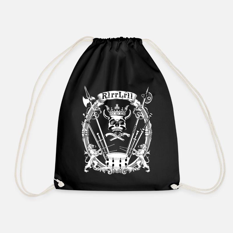 Drummer Schlagzeuger Paradiddle - Drawstring Bag - black