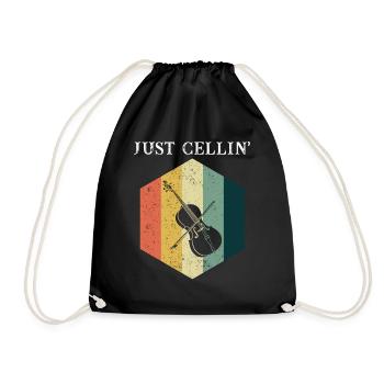 Cello Just Cellin Design für Cellisten - Turnbeutel - Schwarz - Vorne