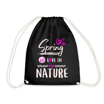Frühling ist Liebe in der Natur - Turnbeutel - Schwarz - Vorne