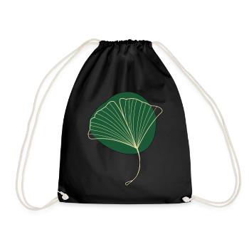 Ginkgo - Drawstring Bag - black - Front