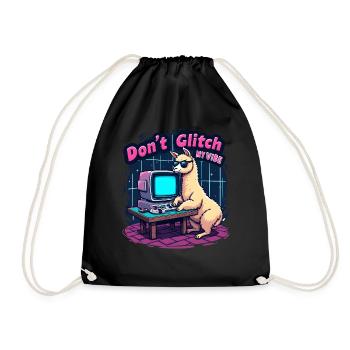Don't Glitch my Vibe - Retro Gaming Alpaka - Turnbeutel - Schwarz - Vorne
