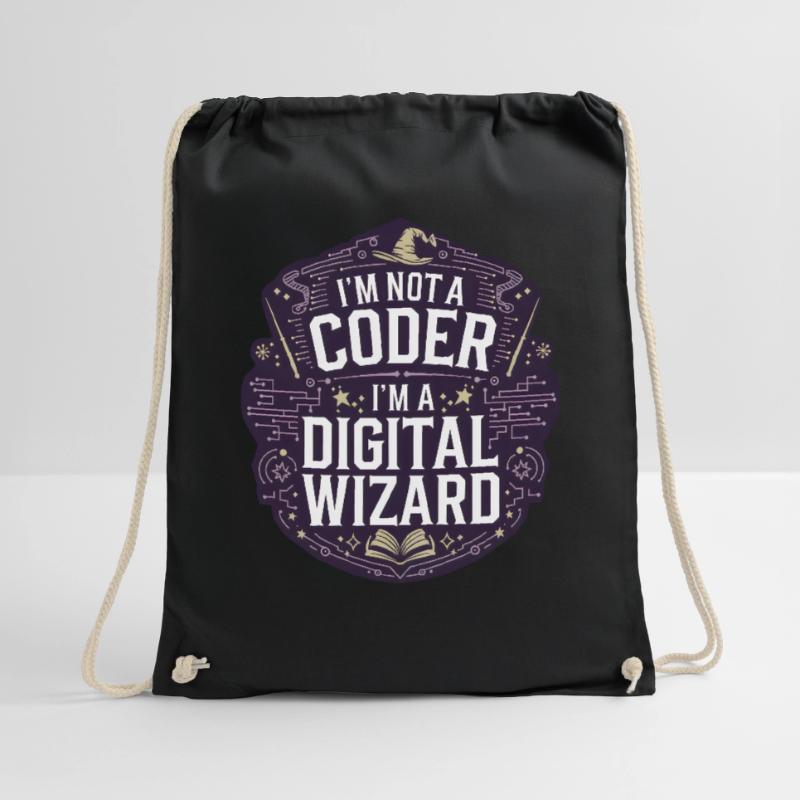 I'm Not a Coder I'm a Digital Wizard Programmer Drawstring Bag