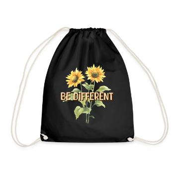 BE DIFFERENT Tournesol Amour de soi Positivité - Sac de sport léger - noir - Devant
