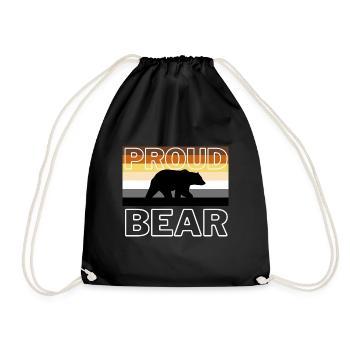 Proud Gay Bear Gay bear Pride Flag shirt Woof - Turnbeutel - Schwarz - Vorne