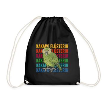Kakapo Flüsterin Retro Papagei - Turnbeutel - Schwarz - Vorne