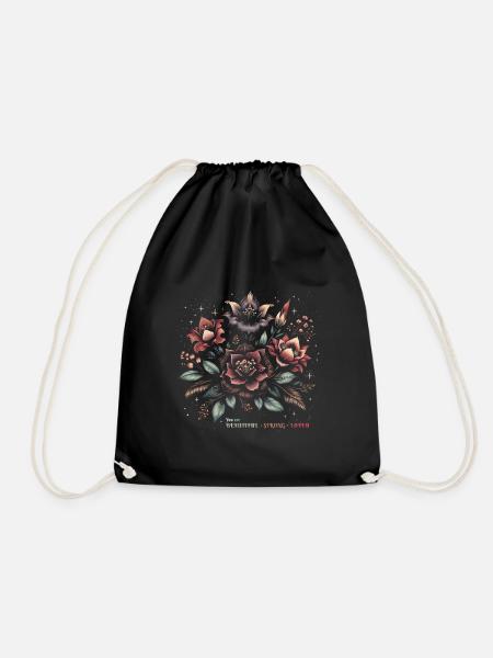 You are Beautiful, Strong, and Loved Tees - Drawstring Bag - black