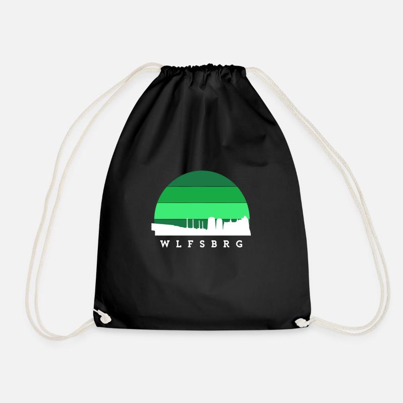 WLFSBRG white - Turnbeutel - Schwarz