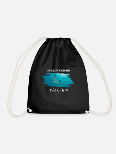 Tauchen Rochen Mir reichts ich geh tauchen - Turnbeutel - Schwarz