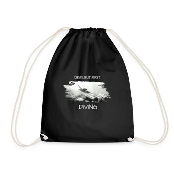 diving turtle tauchen - Turnbeutel - Schwarz - Vorne