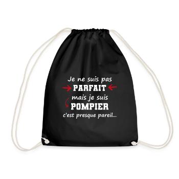 pas parfait mais pompier | cadeau marrant - Sac de sport léger - noir - Devant