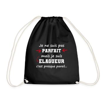 Cadeau pour élagueur | pas parfait mais élagueur - Sac de sport léger - noir - Devant