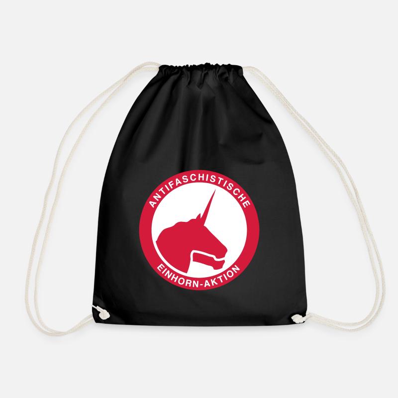 Antifaschistische Einhorn-Aktion - Turnbeutel - Schwarz