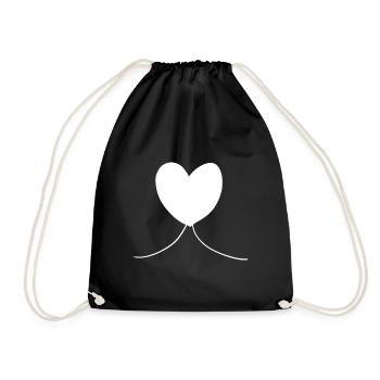 Herz symbol Liebe form - Turnbeutel - Schwarz - Vorne