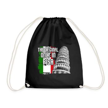 Schiefe Turm von Pisa Spruch Italien - Turnbeutel - Schwarz - Vorne
