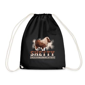 Shetty Spruch Shetland Pony reiten - Turnbeutel - Schwarz - Vorne