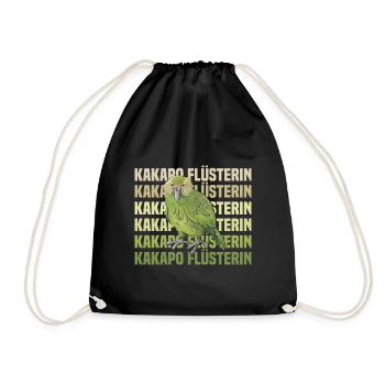 Kakapo Flüsterin Retro Papagei - Turnbeutel - Schwarz - Vorne