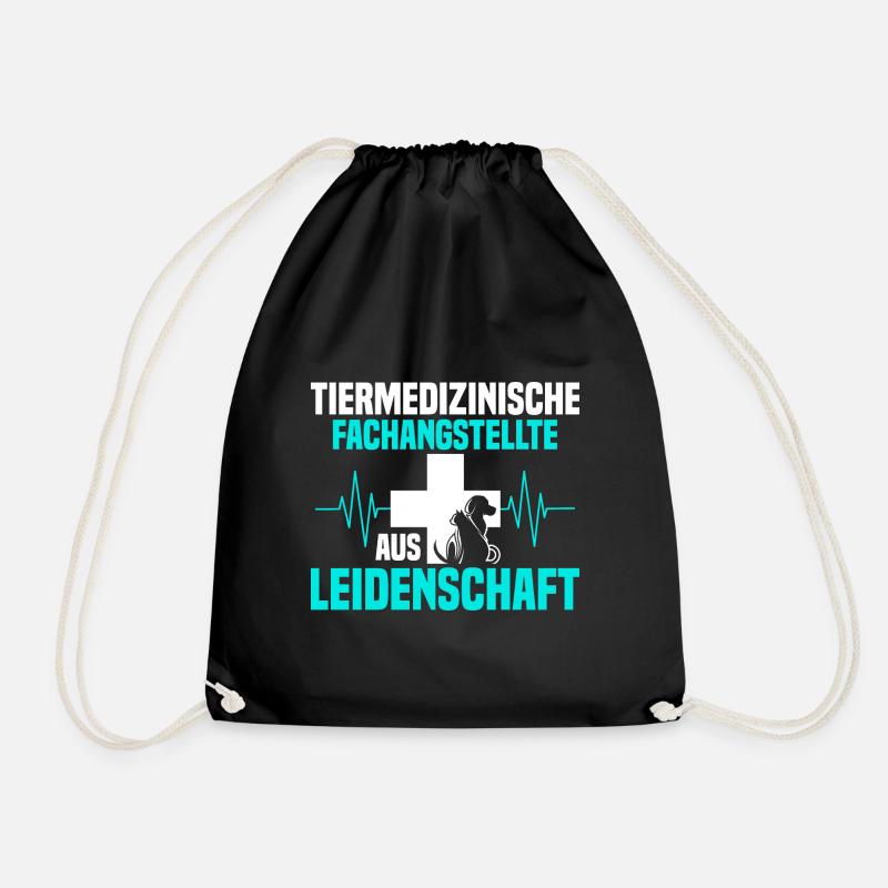 Tierarzthelferin aus Leidenschaft TFA Veterinär - Turnbeutel - Schwarz