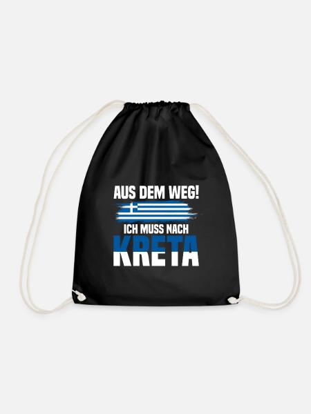 Aus dem Weg Kreta Griechenland Urlaub - Turnbeutel - Schwarz