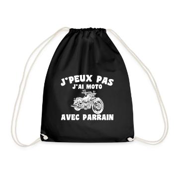 J'peux pas j'ai moto avec parrain - Sac de sport léger - noir - Devant
