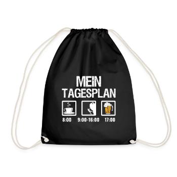 Kletterer Tagesplan Klettern - Turnbeutel - Schwarz - Vorne