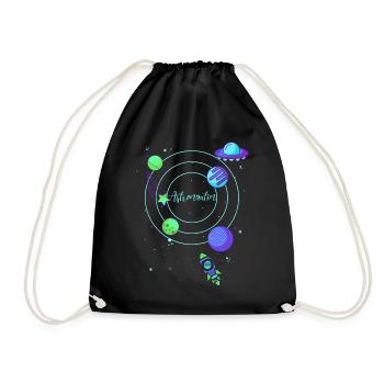 Astronaut, Space, Planet, Star, Moon, Sun - Drawstring Bag - black - Front