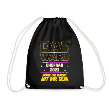 Das Wars Ehefrau 2023 JGA Junggesellin Braut - Turnbeutel - Schwarz - Vorne