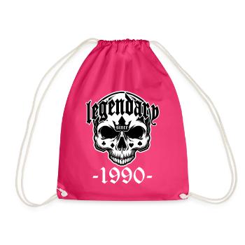 Legendary since 1990 - Skull | Colors can be changed - Drawstring Bag - fuchsia - Front