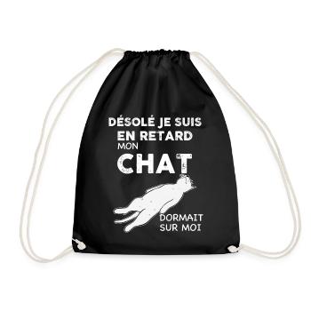 Mon Chat Dort Sur Moi Humour Chat - Sac de sport léger - noir - Devant