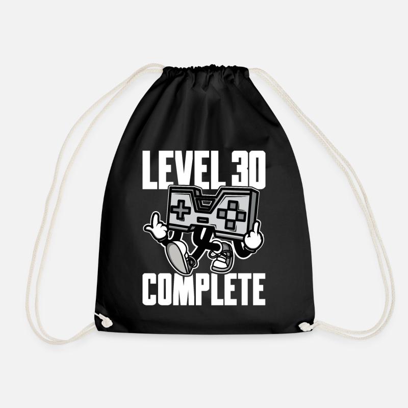 Level 30 Complete Geburtstagsgeschenk 30 Jahre - Turnbeutel - Schwarz