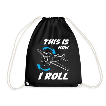 Pilot This is How I Roll - Drawstring Bag - black - Front