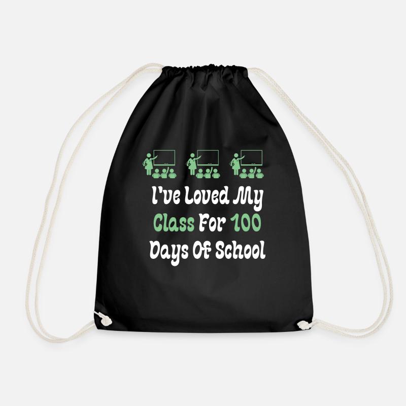 I've Loved My Class For 100 Days Of School - Drawstring Bag - black