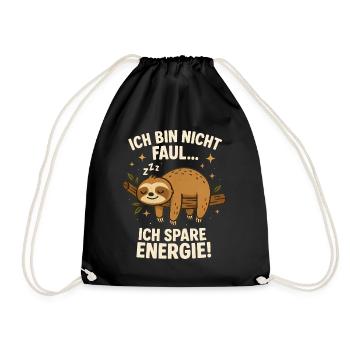 Sloth I don't sleep I save energy - Drawstring Bag - black - Front