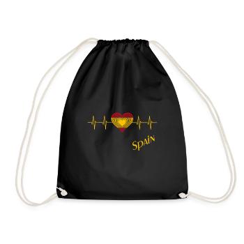 Spain heart heartbeat - Turnbeutel - Schwarz - Vorne