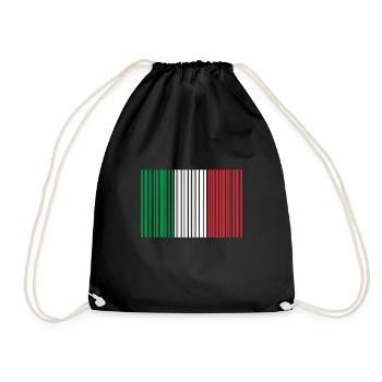 Italien Scan Nationalfahne Italy Barcode - Turnbeutel - Schwarz - Vorne