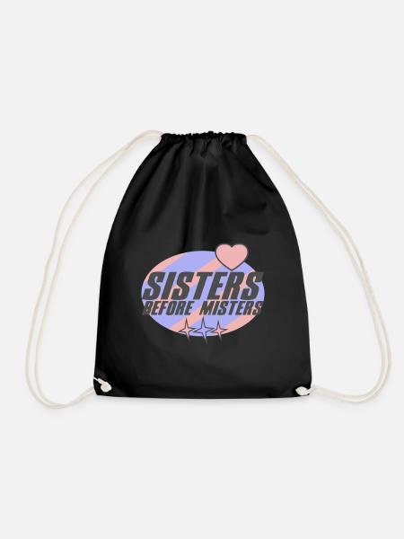 Sisters before Misters | Farben änderbar - Turnbeutel - Schwarz