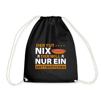 Mett Liebhaber Mettbrötchen - Turnbeutel - Schwarz - Vorne