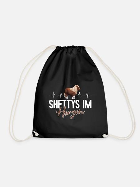 Shetty im Herzen Herzschlag Shetland Pony - Turnbeutel - Schwarz
