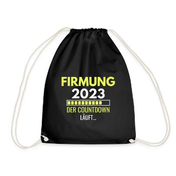 Firmung 2023 der Countdown läuft - Turnbeutel - Schwarz - Vorne
