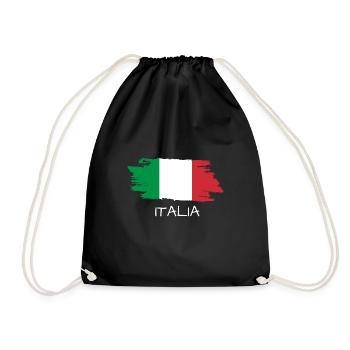Italia flag of italy - Turnbeutel - Schwarz - Vorne