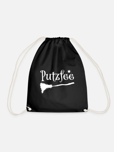 Putzfee Lustiger Spruch Putzfrau Haushalt Geschenk - Turnbeutel - Schwarz