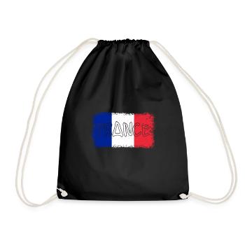 Frankreich französische Flagge france - Turnbeutel - Schwarz - Vorne