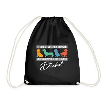 Ich hab den schönsten Dackel - mein Dackelhund - Turnbeutel - Schwarz - Vorne