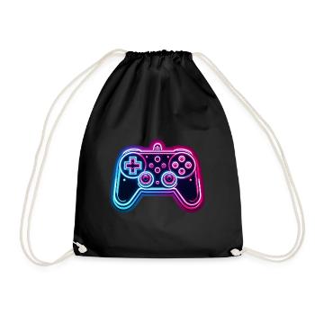 Gaming - Konsole - Controller bei Videospielen - Turnbeutel - Schwarz - Vorne