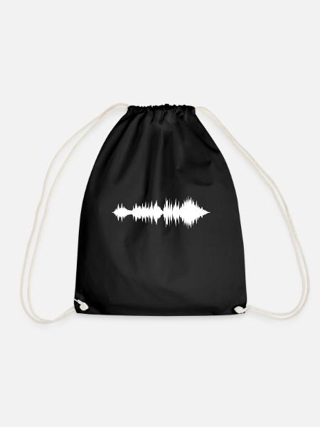 Wellen Amplitude Ausschlag Kurve Diagramm Musik - Turnbeutel - Schwarz